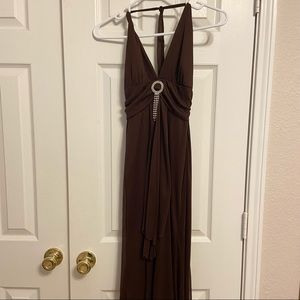 Dark Brown Halter Dress